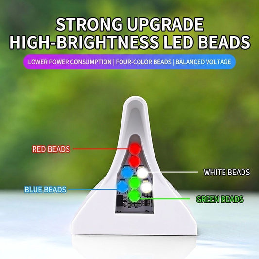 Solar Powered Shark Fin Car Roof LED Strobe Light